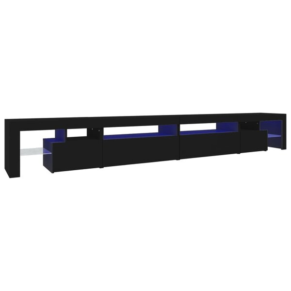 vidaXL Meuble TV avec lumières LED Noir 290x36 5x40 cm