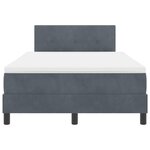 Lit box spring vidaXL avec matelas et LED gris foncé 120x200 cm en velours