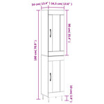 vidaXL Buffet haut Gris béton 34 5x34x180 cm Bois d'ingénierie