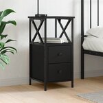 vidaXL Table de chevet noir 34x35 5x70 cm bois d’ingénierie