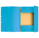 EXACOMPTA - Chemise a élastique - 3 rabats - 24 x 32 - Carte lustrée 390G - Bleu turquoise