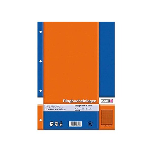 Pqt de 50 Feuillets mobiles PRO TERRA 70g A4 Quadrillé perforé LANDRÉ
