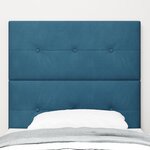vidaXL Tête de Lit LED Bleu Foncé 80 cm Velours