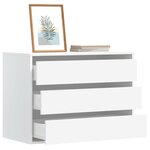 vidaXL Commode d'angle blanc 80x41x58 cm bois d'ingénierie