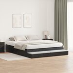 vidaXL Cadre de lit de rangement Chêne noir 200x200 cm