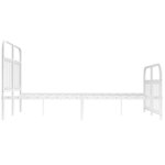 vidaXL Cadre de lit métal sans matelas et pied de lit blanc 150x200 cm