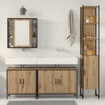 vidaXL Ensemble de meubles de salle de bain en chêne artisanal