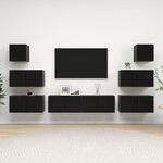 vidaXL Ensemble de meubles TV 8 Pièces Noir Bois d'ingénierie