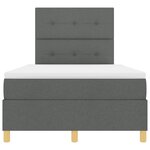 vidaXL Lit à ressorts avec matelas gris foncé petit double en tissu