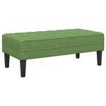 Canapé de jardin vidaXL avec banc et coussins en velours vert clair en L