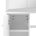 vidaXL Coiffeuse d'angle table de maquillage lumière LED Blanc clair