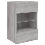 vidaXL Meubles TV muraux et lumières LED 2Pièces sonoma gris 40x30x60 5cm