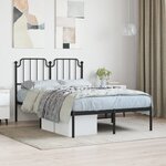 vidaXL Cadre de lit métal sans matelas avec tête de lit noir 120x200cm