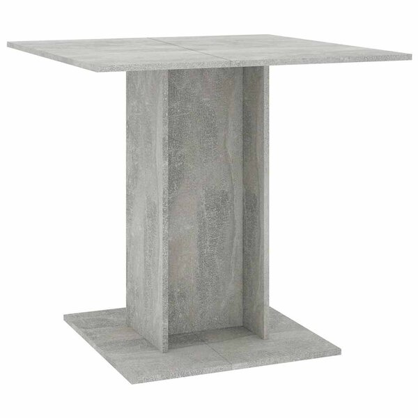 vidaXL Table à manger Gris béton 80x80x75 cm bois d'ingénierie