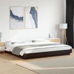 vidaXL Cadre de lit avec lumières LED noir 180x200 cm bois ingénierie