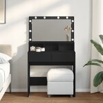 vidaXL Coiffeuse avec LED noir 80x41x134 5 cm
