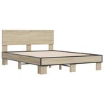 vidaXL Cadre de lit chêne sonoma 120x190 cm bois d'ingénierie et métal