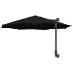 vidaXL Parasol de terrasse Noir Polyester  Acier enduit de poudre Grand
