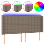 vidaXL Tête de lit à LED Taupe 163x16x118/128 cm Tissu