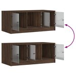 vidaXL Table basse avec portes en verre chêne marron 102x50x42 cm