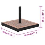 vidaXL Base de parasol terre cuite carré 12 kg