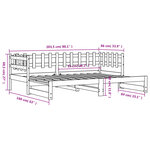 vidaXL Lit coulissant Blanc 2x(80x200) cm Bois de pin massif