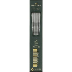 Etui de 10 mines tk 9071 noir hb 2mm x 5 faber-castell