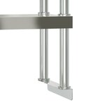 vidaXL Étagère de table de travail à 2 niveaux 110x30x65 cm inox