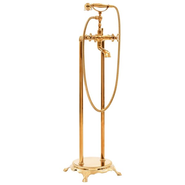 vidaXL Robinet de baignoire sur pied Acier inoxydable 99 5 cm Doré