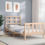 vidaXL Cadre de lit avec tête de lit petit simple bois massif