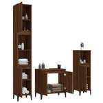 vidaXL Ensemble de meubles de salle de bain 3 Pièces Chêne marron