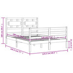 vidaXL Cadre de lit sans matelas blanc bois massif