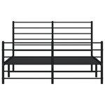 vidaXL Cadre de lit métal sans matelas avec pied de lit noir 120x200cm