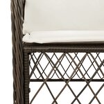 vidaXL Ensemble à manger de jardin et coussins 9 Pièces marron poly rotin
