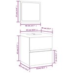 vidaXL Armoire lavabo de salle de bain et bassin et miroir Chêne fumé