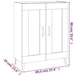 vidaXL Buffet Gris béton 69 5x34x90 cm Bois d'ingénierie