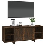 vidaXL Meuble TV Chêne fumé 130x35x50 cm Aggloméré