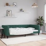vidaXL Lit de repos sans matelas vert foncé 100x200 cm velours