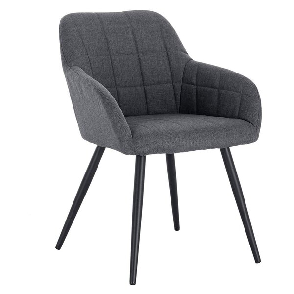 Chaise de salle à manger en lin gris foncé 19_0000414