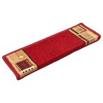 vidaXL Tapis d'escalier autoadhésifs 10 Pièces 65x21x4 cm Rouge