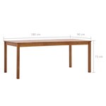vidaXL Table à manger Marron miel 180x90x73 cm Bois de pin