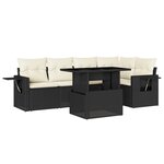 vidaXL Salon de jardin 6 Pièces avec coussins noir résine tressée