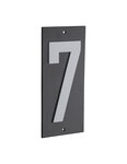 THIRARD - Plaque de signalisation 7  marquage blanc sur fond noir  panneau ABS à visser  56x120mm