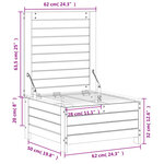vidaXL Repose-pied de jardin blanc 62x63 5x32 cm bois de pin massif