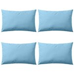 vidaXL Oreiller d'extérieur lot de 4 60 x 40 cm Bleu clair