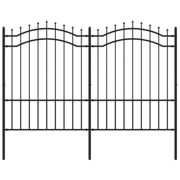 vidaXL Clôture de jardin avec sommet de lance Noir 190 cm