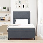 Lit Box Spring vidaXL avec Matelas et LED Gris Foncé 120x200 cm Velours