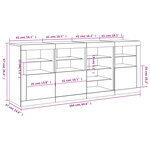 vidaXL Buffet avec lumières LED gris béton 164x37x67 cm