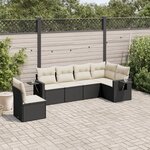 vidaXL Salon de jardin 6 Pièces avec coussins noir résine tressée