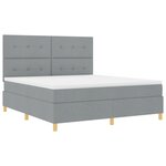 vidaXL Lit à ressort avec matelas gris clair super king en tissu